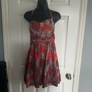 Guess Red and Gray halter summer Dress - size 4